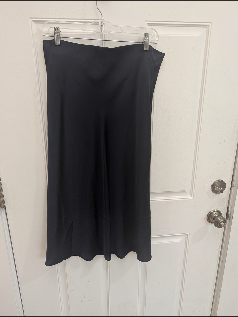 Quince 100% Silk Navy Midi Slip Skirt - Picture 2 of 5